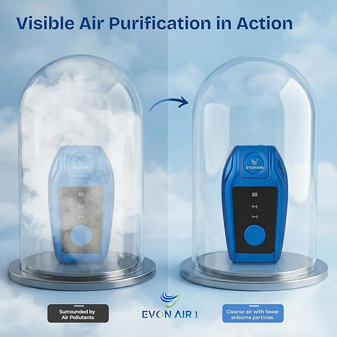 Portable Air Purifier for Travel with 50M Ions/cm³ | Mini Wearable Necklace Ionizer, Filterless, No Maintenance | Personal Air Purifier Small, 500mAh Rechargeable, 75Hr Runtime, CE ROHS FCC Certified
