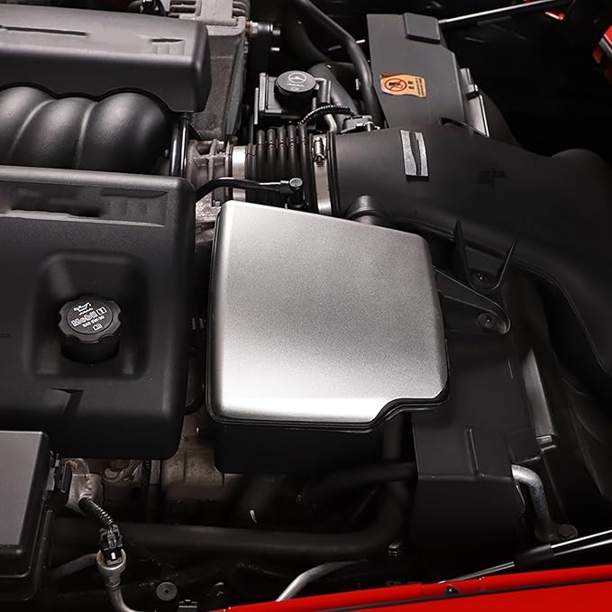 PIUGILH Engine Air Filter Heat Shield Cover Fit for Corvette C6 2005-2013, Aluminum Alloy Engine Air Intake Air Filter Heat Shield Decorative Cover Protection Cover Trim
