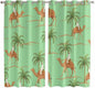 2 Panel Kitchen Cafe Curtains, Desert Camels Sunlight Filtering Nature Air Through, Home Decor Window Covering Tier Curtains for Living Room 104W x 84L inch Tropical Date Palm Trees Animal Green