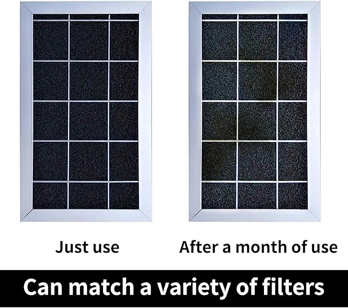 Cut-to-Fit Activated Carbon Filter Sheet Charcoal Air Vent Filters Pad Black Range Hood AC Replacement Fabric Filter 2 Pack 16" x 48" x 0.125"