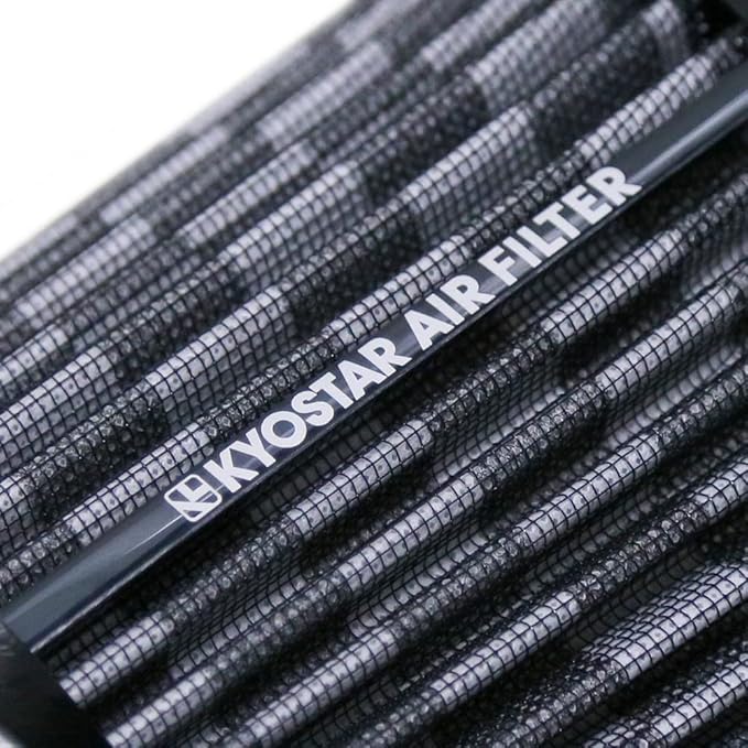 KYOSTAR Universal 3" (76mm) High-Flow Air Filter, Reusable Cone Cold Air Intake, High Performance Clamp-On Car High Flow Air Kit, Flange Diameter: 3 Inch, Filter Height: 6.4 Inch, Carbon Fiber Pattern