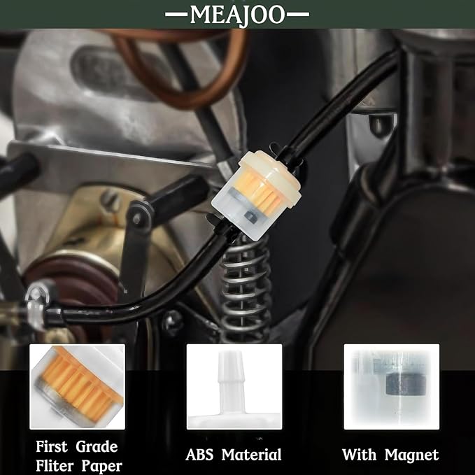 6PCS 1/4" 6mm-7mm Gas Inline Fuel Filter, with magnet, Fit for ATV Scooter Moped Go Kart Dirt Bikes Snowblower Motorcycle Lawnmower Taotao Small Tractors Snowmobiles Garden Tillers Generators