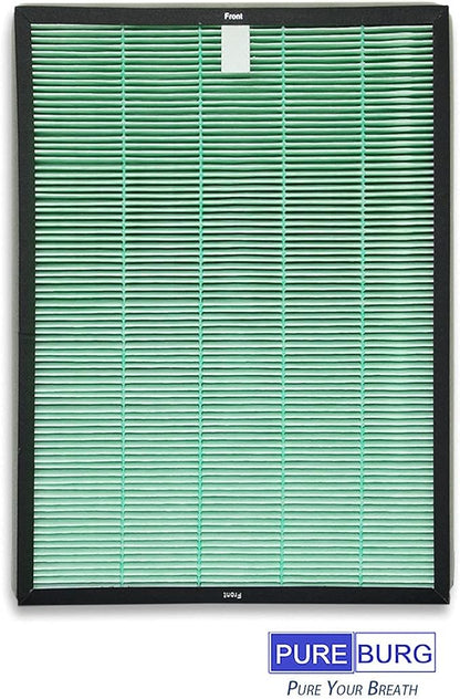 PUREBURG Replacement Filter Set Compatible with RabbitAir BioGS 2.0 Ultra Quiet Model SPA-550A & SPA-625A Air Purifiers,H13 True HEPA + Activated Carbon Filter Air Clean Odor