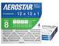 Aerostar 12x12x1 MERV 8 Air Filter, 4 Count, ACTUAL SIZE (11.75 x 11.75 x 0.75), HVAC, Air Conditioning & Furnace Filter Captures Dust, Lint & Pollen (MPR 600 / FPR 5), Made in USA