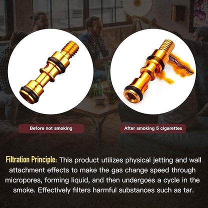 Reusable Washable Cigarette Filter Handcrafted Wood Metal Smoking Cigarette Filter Never Fade Cigarette Holders Reduces Tar Nicotine Birthdays Father Day Gift Wooden Gift Box