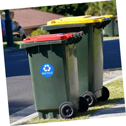8pcs Trash Can Stickers for Easy Waste Sorting Self-Adhesive Rubbish Bin Labels Black and Blue Decals for Recycling and Composting Use
