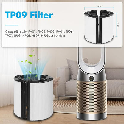 360 Glass HEPA and Activated Carbon Filter for Dyson TP07 HP07 TP10 HP10 TP06 HP06 PH02 PH01 PH03 PH04 HP09 TP09 Air Purifier, HEPA Carbon Filter #965432-01