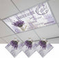 Fluorescent Light Covers for Ceiling Lights Lavender Flower Magnetic Light Filters 3 Pack 4x2 ft Watering Can Purple Old Postcard Wood Ceiling Lights Cover for Classroom Office School Drop Lamp Decor