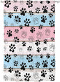 Sheer Curtains 72 Inches Long, Pink Blue Paw Print Semi Sheer Curtains Light Filtering Window Treatment, Vintage Farmhouse Wooden Grain Privacy Voile Drapes for Living Room Bedroom 52x72 Inch