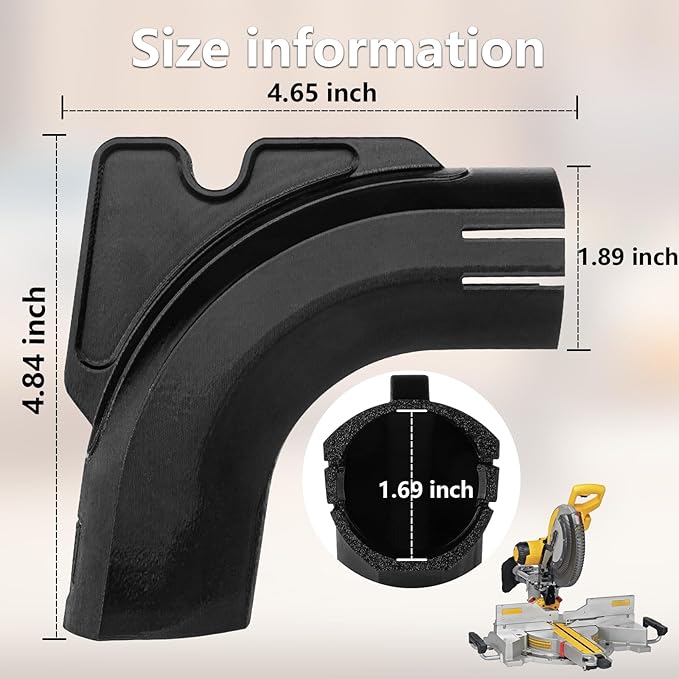Compatible with Dewalt DWS780 Miter Saw Accessories,for Miter Saw Dust Collector, Fits Standard 5-Gallon Bucket, No Vacuum Needed,Pure Gravity-Based Dust Collection