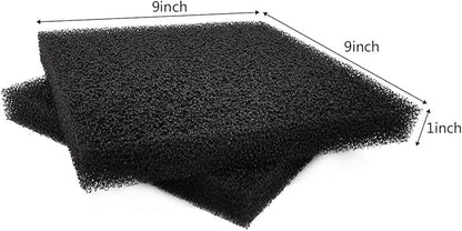 Hipanda Filter Foam Sponges, Bio Sponge Filter Media Pad, Cut-to-Size Foam for Aquarium Fish Tank (9" x 9" x 1",2pcs)