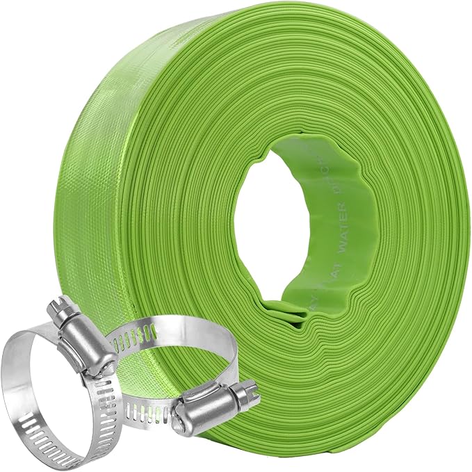 Eastrans 2'' x 100 FT Pool Backwash Hose with 2 Hose Clamps,Extra Heavy Duty Discharge Hose,Drain Hose for Swimming Pool,Super wear-resistant,weather blast,green