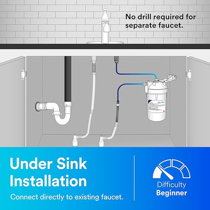 3M Aqua-Pure Under Sink Water Filter System AP200, Full Flow 1.75 Gallons per Minute, Flows Through Cold Water Side of Faucet, Reduces Sediment, Chlorine Taste and Odor