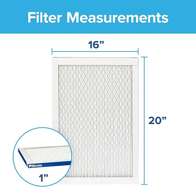 Filtrete 16x20x1 AC Furnace Air Filter, MERV 13, MPR 2200, Elite Allergen, Bacteria & Virus Filter, 3-Month Pleated 1-Inch Electrostatic Air Cleaning Filter, 2-Pack (Actual Size 15.69x19.69x0.78 in)