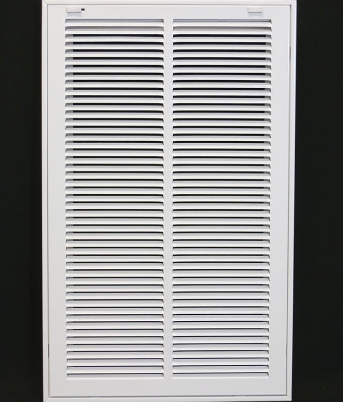HVAC Premium 14 x 24 Duct Opening Steel Return Air Filter Grille, for 1-inch Filter, Removable Door, Flat Stamped HVAC Vent Cover Grille, Outer Dimensions 16.5 x 26.5