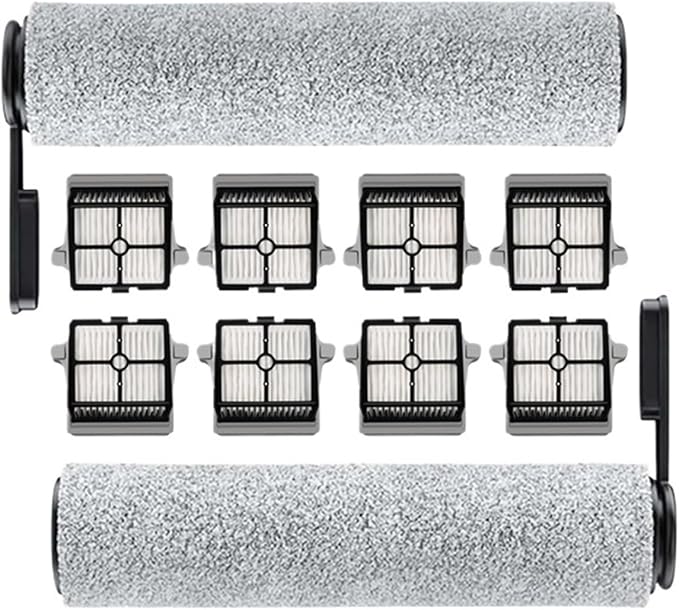 Wet and Dry Vacuum Cleaner Roller Brushes & Filters, Compatible for Tineco, Floor ONE S7 ProS6, Vacuum Cleaner Accessories Floor Scrubber Parts(D)