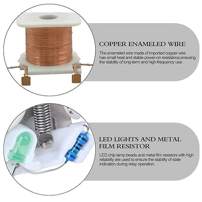Electromagnetic Power Relay, 8-Pin 10 AMP 12V AC Relay Coil with Socket Base, LED Indicator, DPDT 2NO 2NC - MY2NJ [Applicable for DIN Rail System]