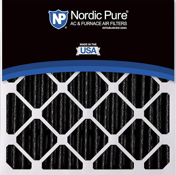 Nordic Pure 20x20x5 (Actual Size: 19 5/8 x 19 7/8 x 4 3/8) Honeywell Replacement Furnace Filters MERV 10 Plus Carbon 4 Pack
