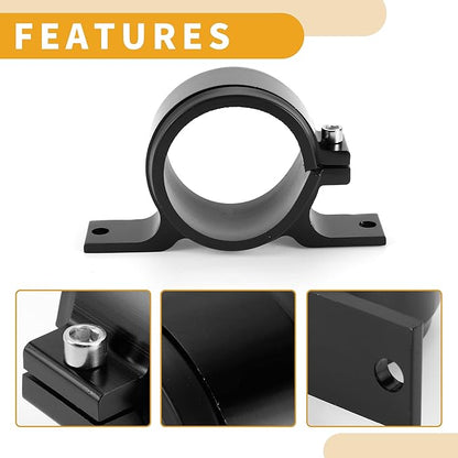 1pcs 58mm Universal Fuel Filter Mounting Bracket - Car Fuel Pump Clamp Holder - Aluminum Alloy Black