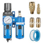NANPU 3/8" NPT Compressed Air Filter Regulator Lubricator Combo, Water/Oil Trap Separator - Gauge(0-150 psi), Poly Bowl, Manual Drain, Bracket - AC3010-03M