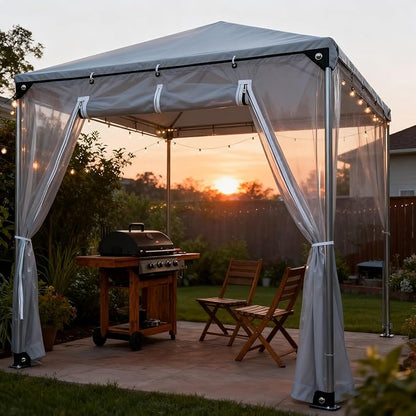 Curtain Patio Enclosure with Zippe, Heavy Duty PVC Transparent Tarpaulin Side Panels, Outdoor Clear Tarp Curtains for Porch, Pergola, Gazebo, Balcony, Patio(1.8x2m)