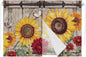 Sunflowers Magnetic Double Layer Car Window Shades,Side Window Curtains for Blackout/Breathable Mesh View,Retro Flower Barn Doors Butterfly Farmhouse Brown Heat Protection Sun Shades 26x20in 2pcs