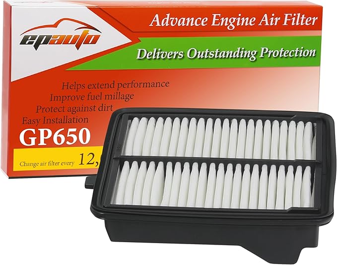 EPAuto GP650 (CA10650) Engine Air Filter Replacement for Honda Fit Gas (2009-2014) – Rigid Panel Filter for Improved Engine Airflow, Fuel Efficiency, and Engine Protection