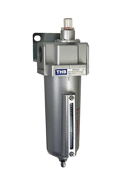 1/2" NPT Industrial Coalescing 0.01u Micron Filter Removes 99.98% of Oil, Moisture Vapor, Aerosols from Compressed Air Lines, 5oz Bowl, Manual Drain