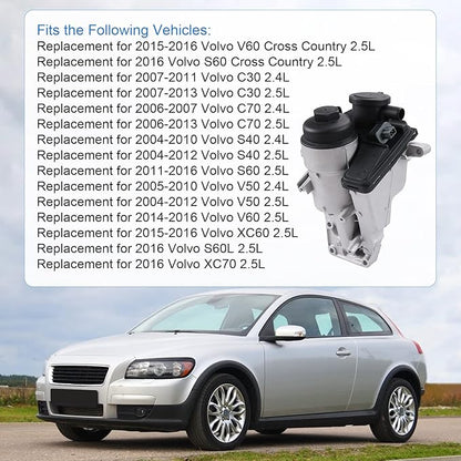Oil Filter Housing with Gasket for 2004-2016 Volvo C30 C70 S40 S60 V50 V60 XC60 XC70 Replace# 31338685, 31338684, 30788494, 30684381