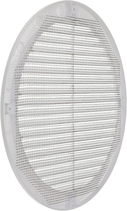 Vent Systems 8" Inch (Opening Dimensions) - Pack of 100 - White Soffit Vent Cover - Plastic Round Air Vent Grille - Built-in Mesh Screen - HVAC Register Louver for Bathroom, Home, Kitchen