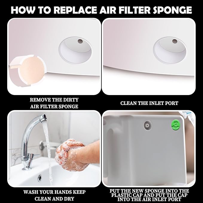 20 Pcs Replacement Air Filter Sponge for Compressor Foam Filters Round White Replacement Sponges with Portable Storage Box for Compressor System Accessories Cool Mist Device Inhaler