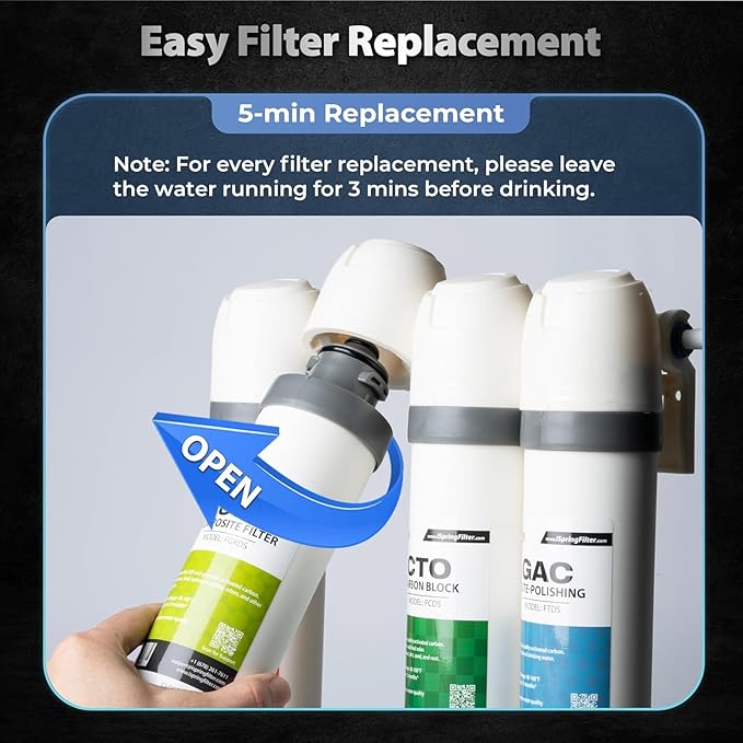 iSpring F5DS-NC Full Filter Replacement Set, Fits DS4B-NC & DS4S-NC Bottleless Water Dispenser, Up to 12 Months Based on Use & Water Quality, Includes 2x FPDS, 1x FGKDS, 1x FCNCDS and 1x FTDS