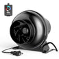 InfiniPower 4 Inch 195 CFM Inline Ventilation Variable Fan Speed Controller, Air Circulation Vent Blower for Grow Tent, Greenhouse, Kitchen, Basement, Black