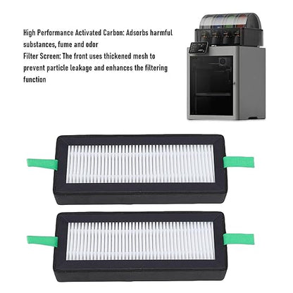 2PCS Air Filter Cartridges for Series 3D Printer, Activated Carbon Filter Cartridges with 1 Brush, Replacement Set for Cleaner Air During 3D Printing