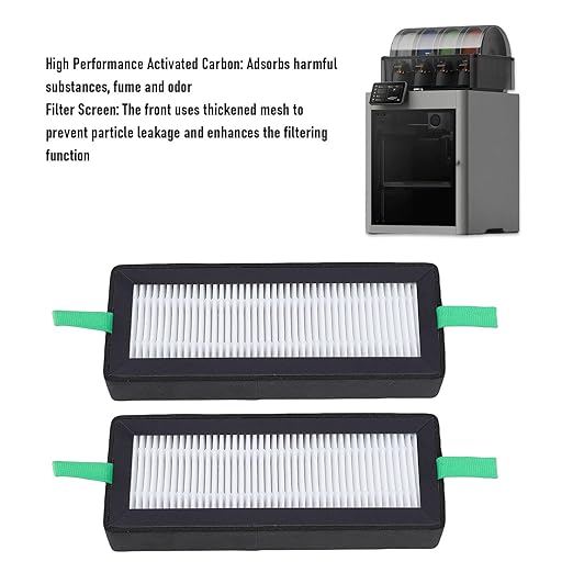 WALFRONT 2PCS Air Filter 3D Printer Filter Cartridges High Efficiency Particulate Air 13 and Activated Carbon Cartridges for Series