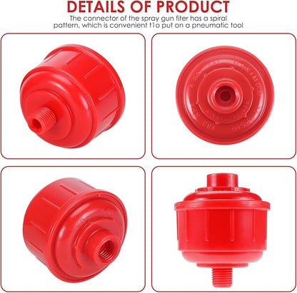 RealPlus 10pcs Disposable Spray Gun Filter Mini Air Water Filters, Whirlwind Air Line Filter High Flow Guns Filters, Only Standard 1/4" Threads for Most Spray Guns and Air Tools