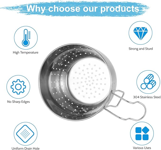 Stainless Steel Sink Food Catcher, Multifunctional Hanging Sink Strainer Colander Drain Basket for Filter Kitchen Waste and Wash Fruits or Vegetables