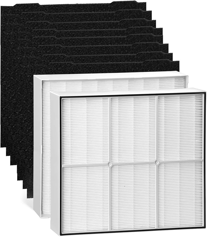 Upgraded HEP 500 air Scrubber Filter,Compatible with Dri-Eaz Defendair F321 or F284 and Mou-nto Model 500cfm,2 HEP + 8 Carbon Filter