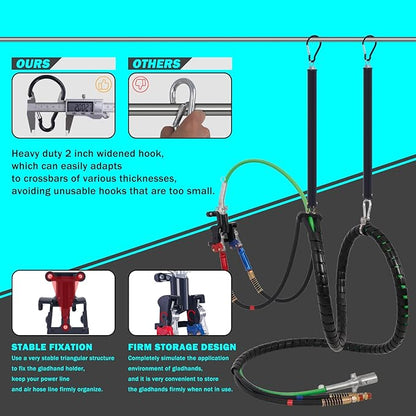 CheeMuii 12FT Semi Truck Air Line Kit with Gladhands Air Line Holder and Springs Kit 7 Way Trailer Cord and Air Brake Hoses 3-in-1 Air Lines Set for Semi Truck Trailer Tractor