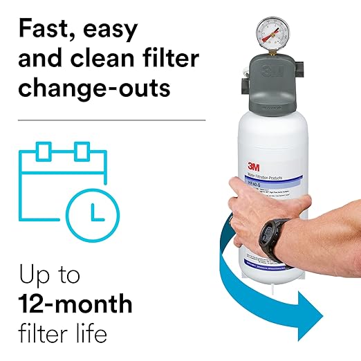 3M Water Filtration Replacement Cartridge for Commercial Ice Maker Machines HF40-S for High Flow Series ICE140-S, Reduces Bacteria, Sediment, Chlorine Taste and Odor, Cysts, Inhibits Scale