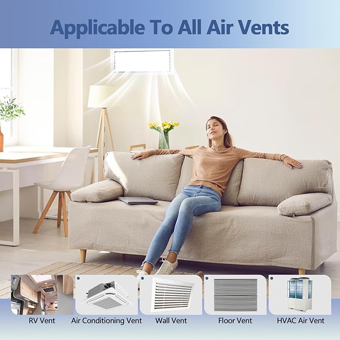 Air Vent Filter White, 12"X120" Cut to Size Air Filter Roll (80 + Filters), Electrostatic Vent Filter Material for Home Floor, Ceiling, Grilles, HVAC Vent, Compression Packing (Thickness: 0.2 In)