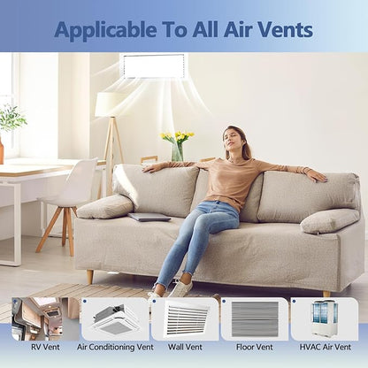 Air Vent Filter White, 12"X120" Cut to Size Air Filter Roll (80 + Filters), Electrostatic Vent Filter Material for Home Floor, Ceiling, Grilles, HVAC Vent, Compression Packing (Thickness: 0.2 In)