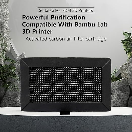 2PCS 3D Printer Activated Carbon Air Filter Cartridge For Bambu Lab X1C/P1P/P1S/X1/X1E, Air Purifier Filter Replacement Easy to Install 3D Printer Accessories Ultra-Absorption for 3D Printing Filament