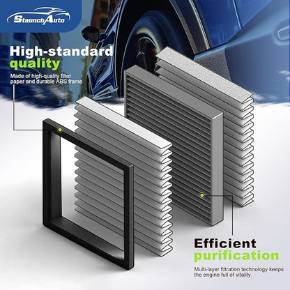 Engine & Cabin Air Filter for Hyundai Sonata Gas (2015-2019) Air filter for Car Replacement CF12151 CA11942 Automotive Accessories-2 Pack