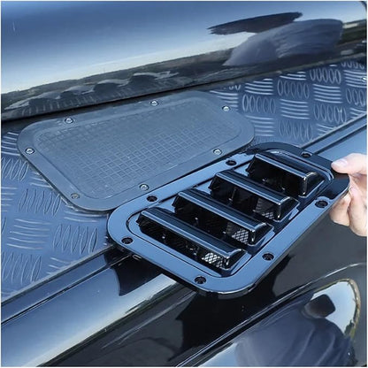 Car Decorative Front Hood Bonnet Side Trim Cover Steel Air Flow Intake Scoop Vent Snow Cover Compatible For Land Rover And Defender 04-19