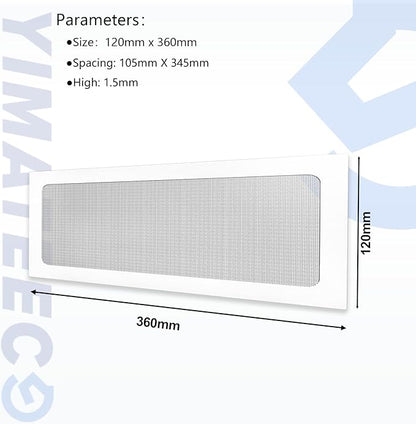 Dust Filter PC 360mm x 120 mm Magnetic Fan Dust Mesh for Computer Cooler/PSU/Routers, PVC 50 Mesh PC Case Screen Dustproof Vent Filter Cover Fan Grills (PVC, 120 * 360mm, 4pcs, White)