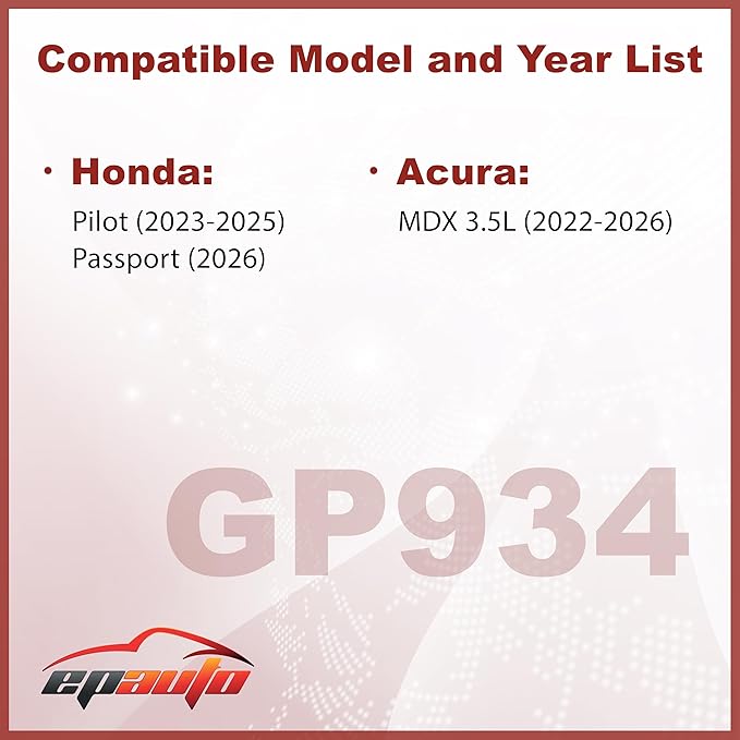 EPAuto GP934 (CA12934) Engine Air Filter Replacement for Acura MDX 3.5L (2022-2025), Fits Honda Pilot (2023-2025) - Rigid Panel Filter for Improved Engine Airflow,Fuel Efficiency,and Engine Protection
