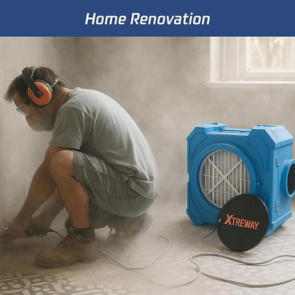Hepa Air Scrubber 800CFM Commercial Air Purifier with 3-Stage Filtration Negative Air Machine Industrial Air Scrubbers for Water Damage Restoration
