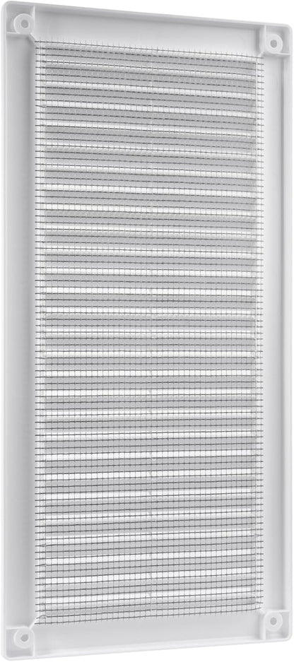 Vent Systems 4" x 11" Inch (Opening Dimensions) - Pack of 2 - Plastic White Soffit Vent Cover - Flat Rectangular Air Vent Grille - Air Vent Deflector - HVAC 6" x 12" Inch (Overall Dimensions)