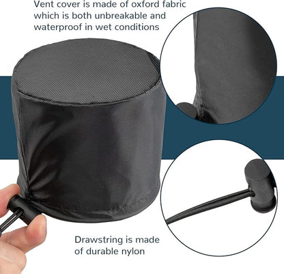 2Pcs 6 Inch Grow Tent Vent Cover Filter, Duct Filter Net with Elastic Band and Fixed Buckled, Black Mesh Screen Shield for Exhaust Fan, Plant Growth, Tent Ventilation